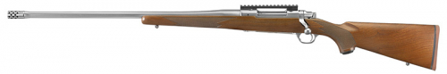 Ruger - M77 Hawkeye Hunter, 300 Win Mag, 24" Barrel, Stainless/Walnut, 20 MOA Rail, 3rd, Left Hand - 3 Rounds | 24" Barrel | Walnut Stock | Wood | Stainless/Silver