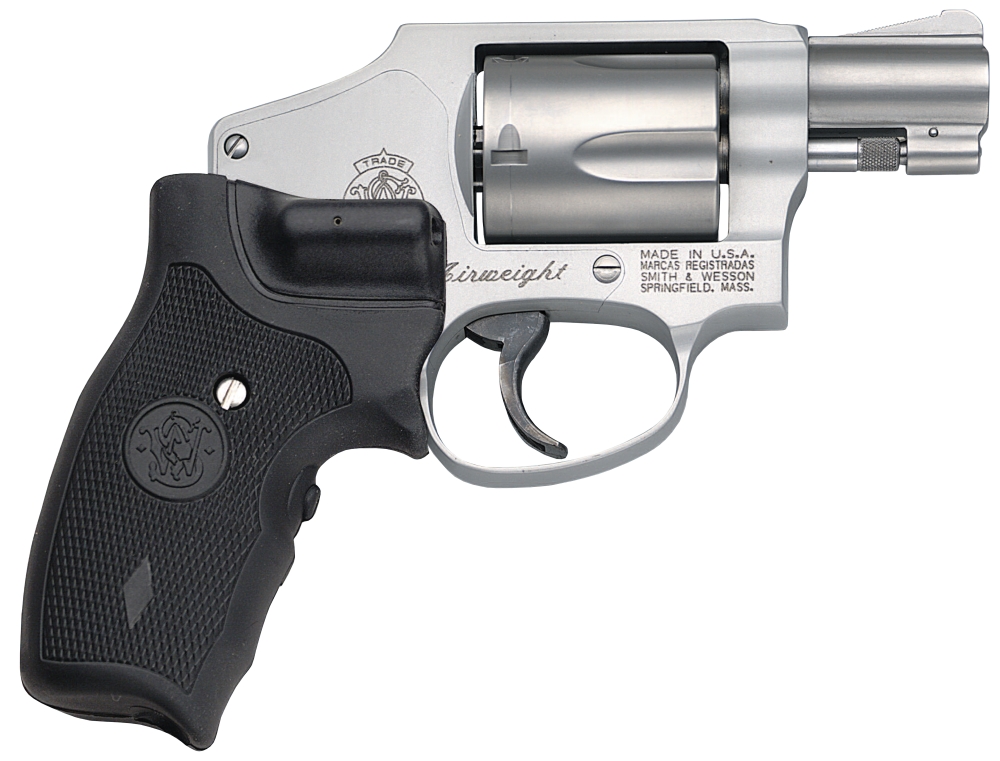 Smith & Wesson Model 642 Airweight Stainless with Crimson Trace Laser 38 Special Revolver - 5 Rounds | 1.87" Barrel | Laser Grips | Stainless/Silver | 3-Dot Sights