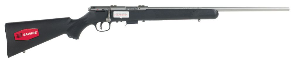 Savage Arms 93R17 FSS 17 HMR Bolt Action Rifle - 5+1 Rounds | 20.75" Barrel | Fixed Stock | Synthetic | Stainless/Silver