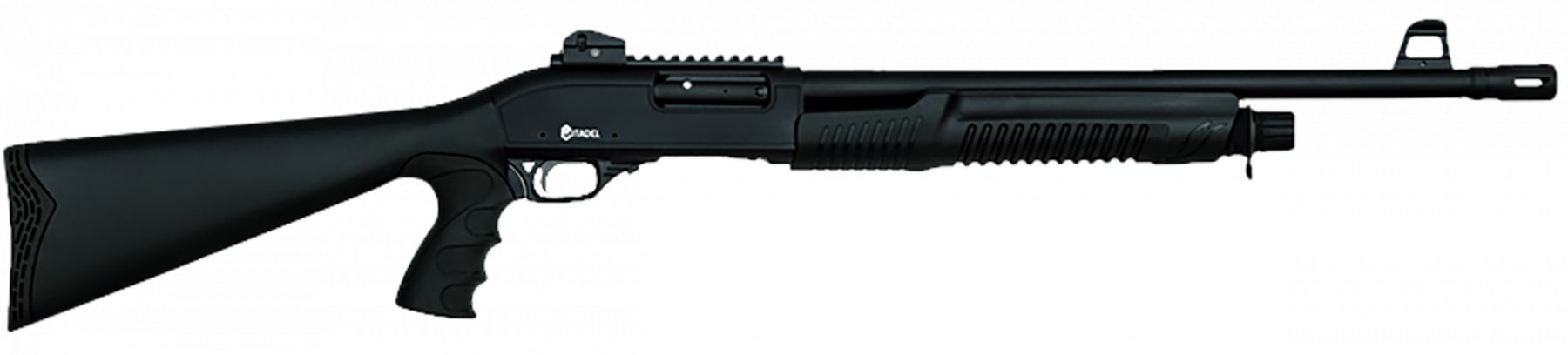 Citadel PAT 12 Gauge Pump 3" 3+1 20" Black Steel Barrel, Black Picatinny Rail Steel Receiver, Fixed Black Synthetic - 3+1 Rounds | 3" Chamber