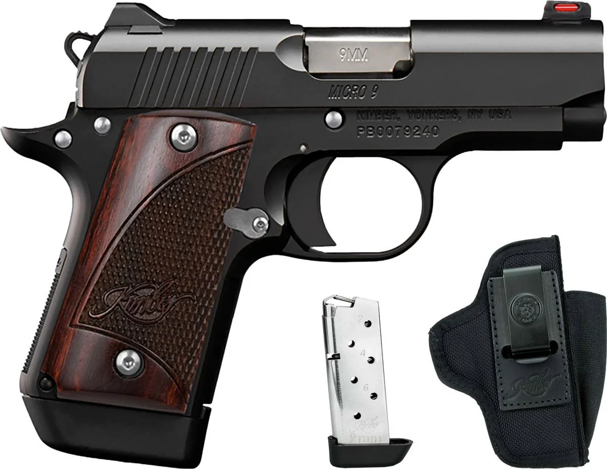 Kimber Micro 9 9mm Semi Auto Pistol RTC Bundle - 7+1 Rounds | 3.1" Barrel | Blue/Black