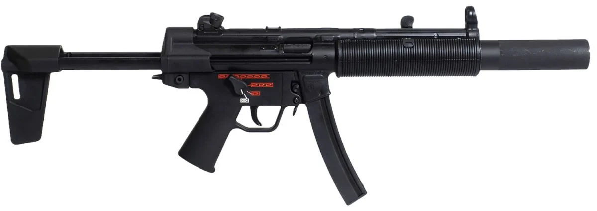 Century International Arms Inc.AP5-SD Rifle 9mm Luger 30rd Magazines (2) 5.75" 1/2x28 Threaded Barrel Black with Brace - 30+1 Rounds