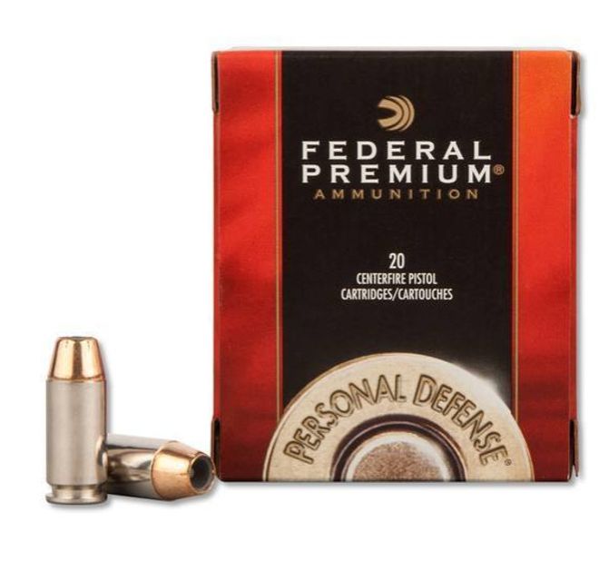 Federal Premium Personal Defense Hydra-Shock Jacketed Hollow Point 40 S&W Ammo 20 Round Box - Nickel Plated Brass Casing