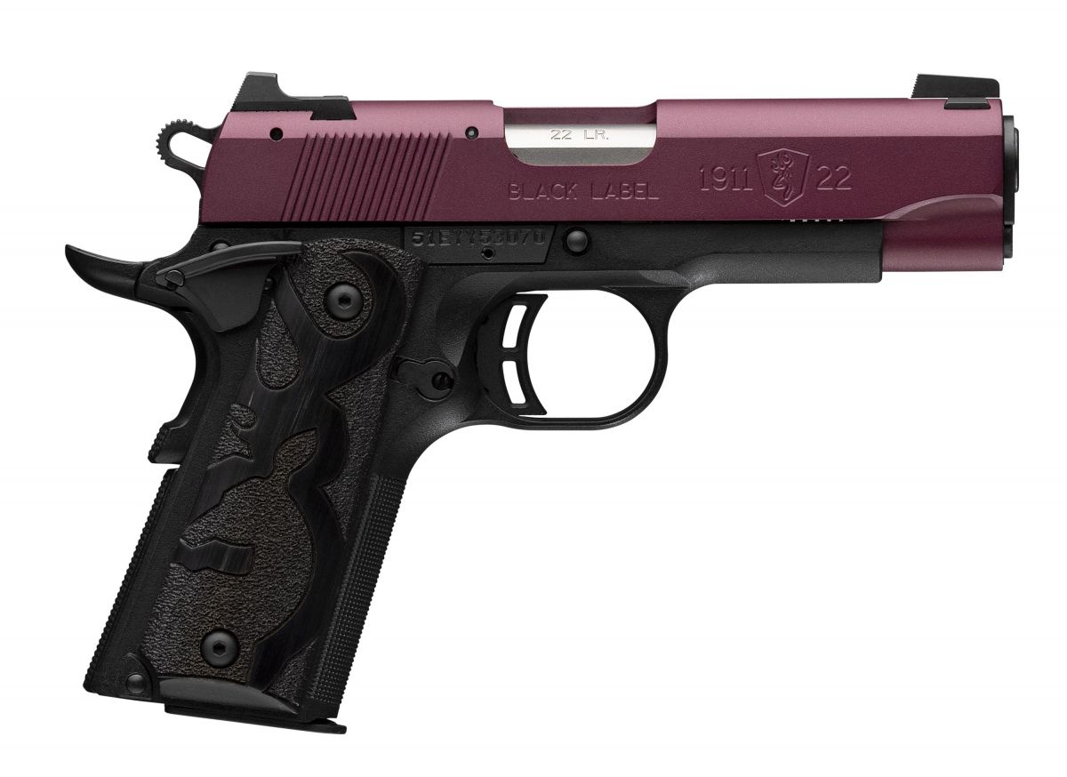 Browning 1911-22 Black Label Compact .22LR Semi Auto Pistol - 10+1 Rounds | 3.625" Barrel | Fiber Optic Sights