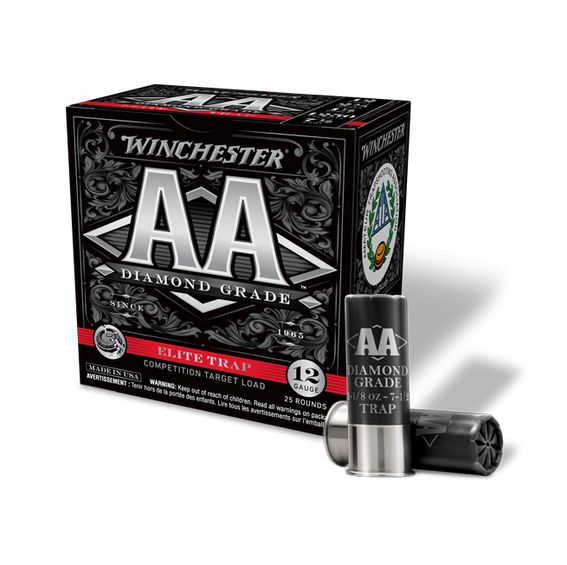 WinchesterAA Diamond Grade 12 Gauge Ammo2.75" 1 1/8 oz#7.5 Shot 25rd box - Brass Casing