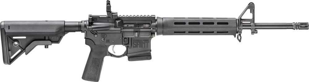 Springfield Armory Saint 5.56x45mm NATO 16" Barrel, Black, 10 Rounds - 10+1 Rounds | 16" Barrel | Adjustable Stock | Synthetic | Blue/Black