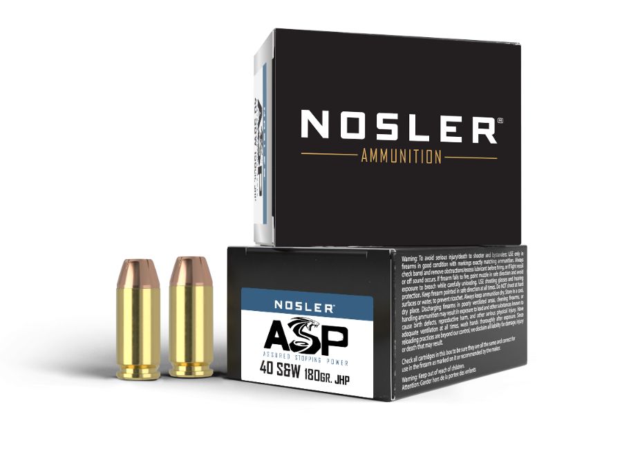 Nosler Match Grade 40 S&W 180 GR JHP 20rd box - Brass Casing