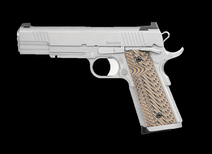 Dan Wesson 1911 Specialist Stainless .45 ACP 5" Night Sights - 8 Rounds | 5" Barrel | Stainless/Silver | Night Sights