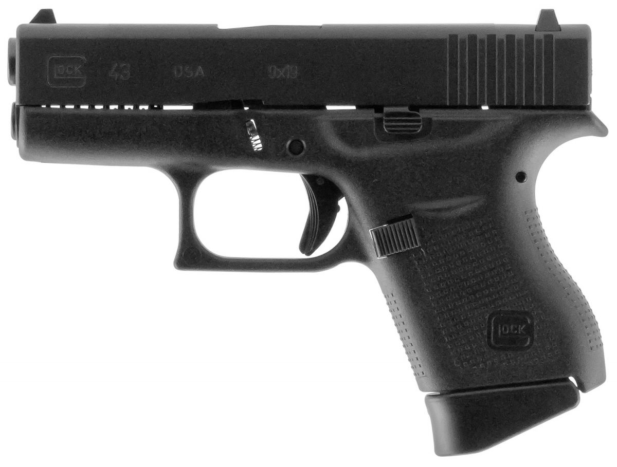 Glock G43 Gen 3 Subcompact 9mm Pistol - 6+1 Rounds | 3.39" Barrel | Blue/Black