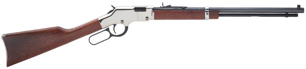 Henry Silver Boy .22 WMR Lever Action Rifle - 12+1 Rounds | 20" Barrel | Wood Stock | Stainless/Silver