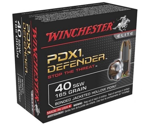 WINCHESTER 40 S&W Defender 40 S&W 165 gr Bonded Jacket Hollow Point 20 Bx/10 Cs