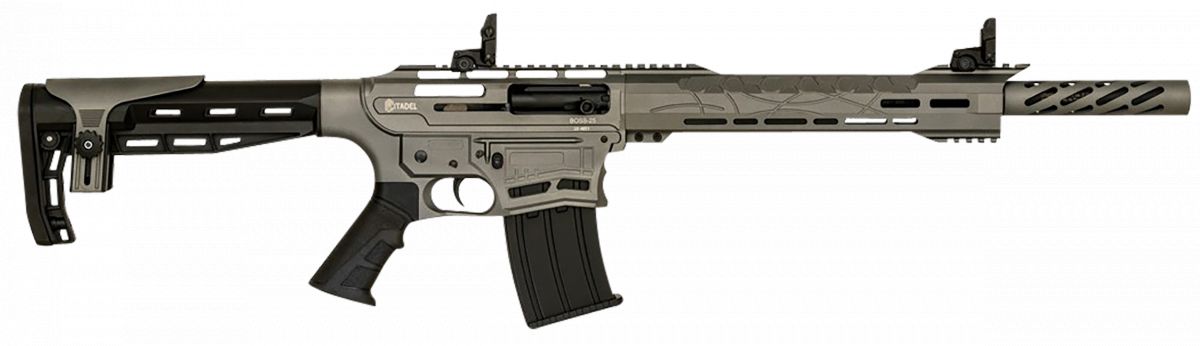 Citadel Boss-25 Tactical Defense 12ga Shotgun Grey Cerakote - 5+1 Rounds | 18.75" Barrel | 3" Chamber | Gray Stock | Synthetic | Gray