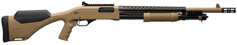 Winchester SXP Extreme Defender FDE 12 Gauge Shotgun - 5+1 Rounds | 18" Barrel | 3" Chamber | Adjustable Stock | Synthetic | FDE/Tan