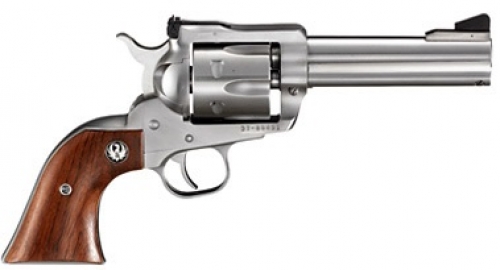 Ruger Blackhawk Stainless 4.62" 357 Magnum Revolver - 6 Rounds | 4.62" Barrel | Wood Grips | Stainless/Silver | Adjustable Sights