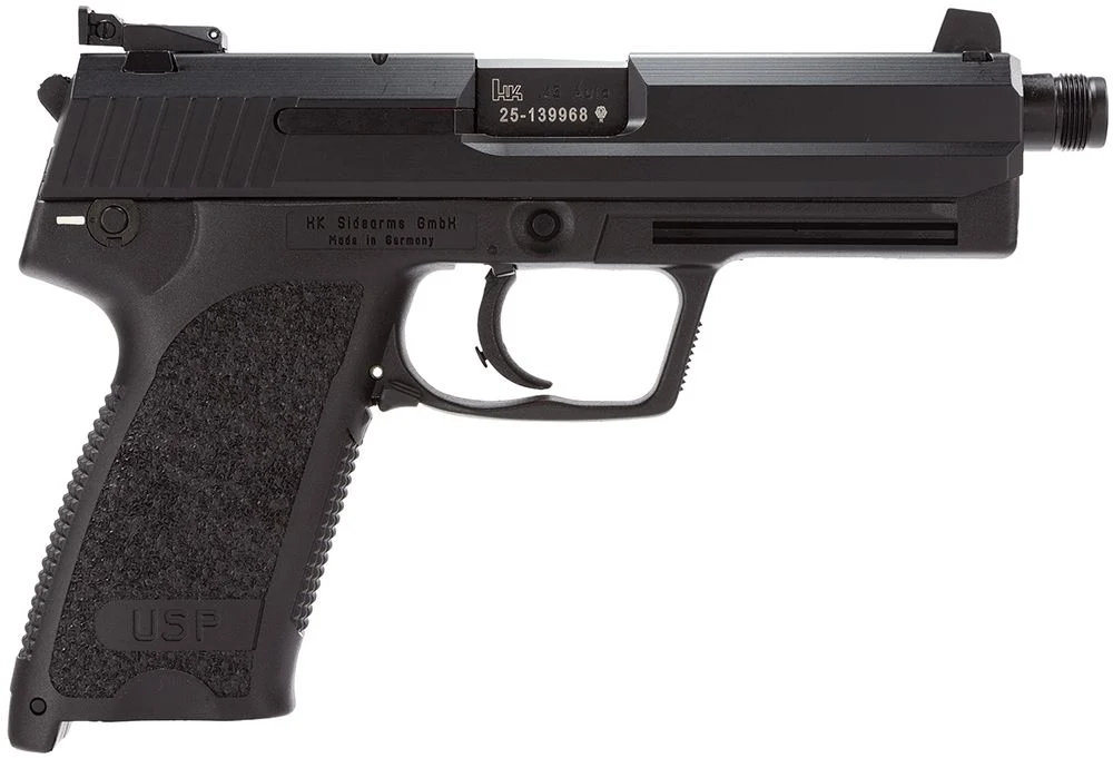 Heckler & Koch USP Tactical .45 ACP Semi Auto Pistol - 12+1 Rounds | 5.09" Barrel | Polymer Grips | Blue/Black | Adjustable Sights
