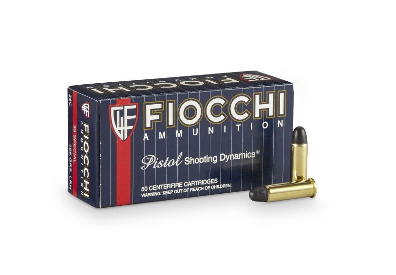 FiocchiSHOOTING DYNAMICS 38 Spl Lead Round Nose 158gr 50rd - Brass Casing