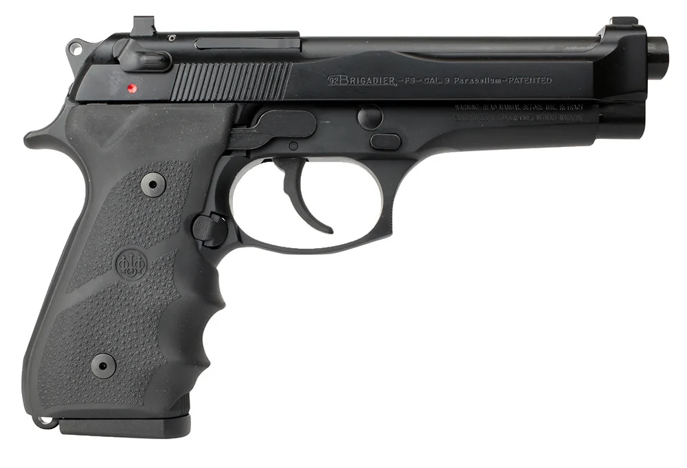 Beretta 92FS Brigadier 9mm, 4.9" Barrel, Black, 10 Rounds - 10+1 Rounds | 4.9" Barrel | Blue/Black | 3-Dot Sights