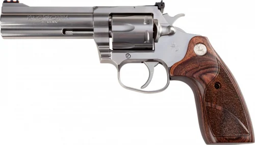 Colt King Cobra Target 357 Magnum / 38 Special Revolver - 6 Rounds | 4.25" Barrel | Wood Grips | Stainless/Silver | 3-Dot Sights