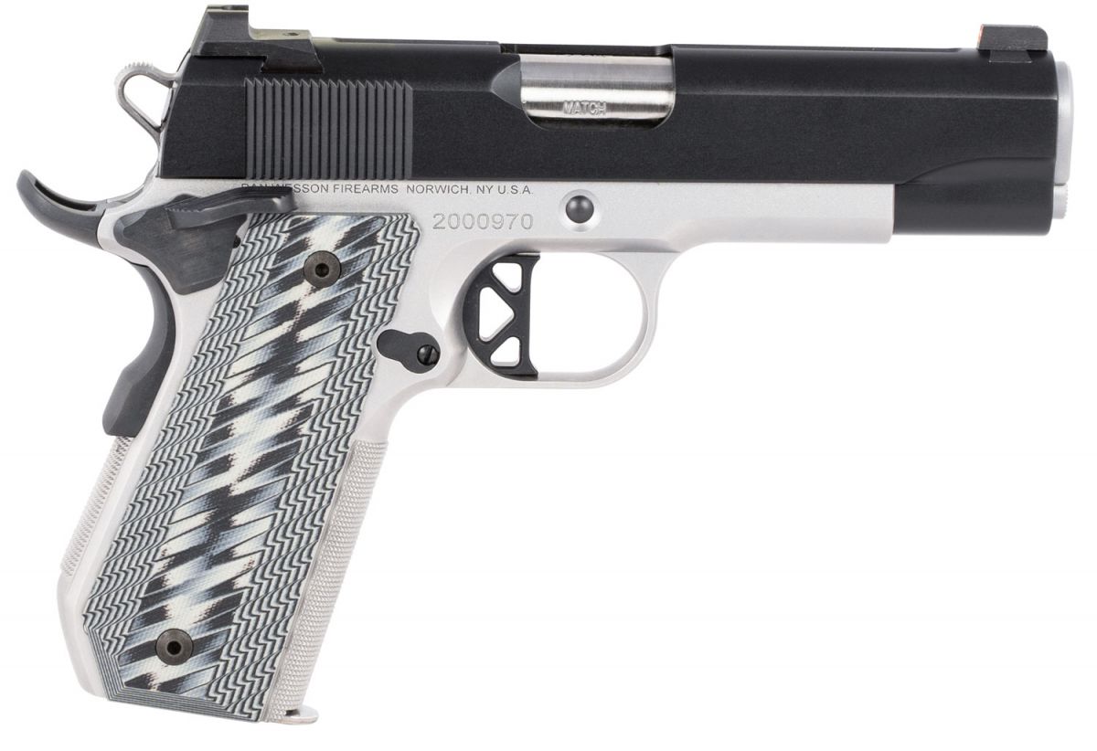 Dan Wesson V-Bob .45 ACP 4.25" Match Grade Barrel, G10 Grips 8+1 - 8+1 Rounds | 4.25" Barrel | Stainless/Silver | Night Sights