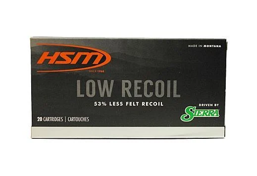 HSM Low Recoil Polymer Tip 308 Winchester Ammo 20 Round Box - Brass Casing