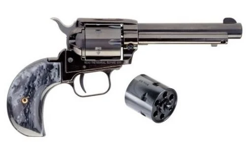 Heritage Manufacturing Rough Rider Black Pearl 4.75" 22 Long Rifle / 22 Magnum / 22 WMR Revolver - 6 Rounds | 4.75" Barrel | Wood Grips | Blue/Black