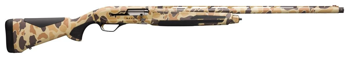 Browning Maxus II Camo, 12 Gauge, 3 1/2" Chamber, 28" Barrel, Vintage Tan Camo, 4 Rounds - 4+1 Rounds | 28" Barrel | 3.5" Chamber | Camo Stock | Synthetic | Camo