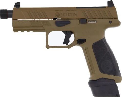 Beretta APX A1 Tactical 9mm, 4.8" Threaded Barrel, FDE, 21 Rounds - 21+1 Rounds | 4.8" Barrel | FDE/Tan