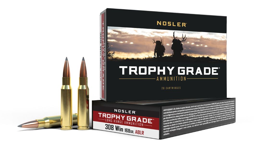 Nosler AMMO 308 Winchester 168GR ACCUBOND LR 20/10 - Brass Casing