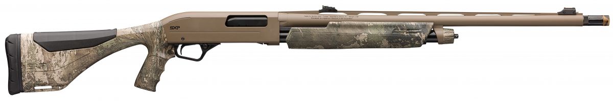Winchester SXP Long Beard Hybrid 12ga 24" Truetimber Strata Camo, 3.5" Chamber - 4+1 Rounds | 24" Barrel | 3.5" Chamber | Camo Stock | Synthetic | FDE/Tan