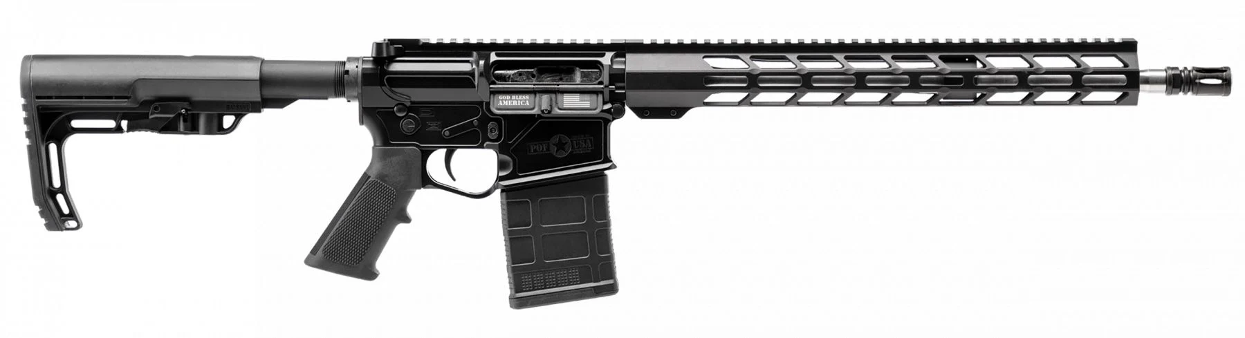 Patriot Ordnance Factory LMR Base 308 Win - Threaded Barrel - 20 Rounds | 16.25" Barrel | Black Stock | Synthetic