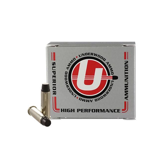 Underwood Ammo Hard Cast Keith Handgun Ammunition 38 Spl (+P) 158gr LSWC 1250 fps 20/ct - Nickel Plated Brass Casing