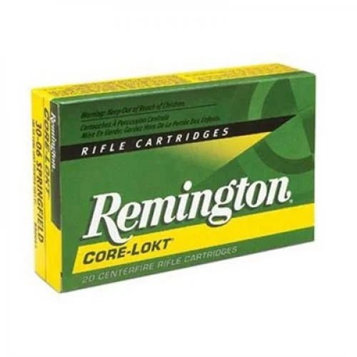 Remington Core-Lokt Jacketed Soft Point 308 Winchester Ammo 20 Round Box - Brass Casing