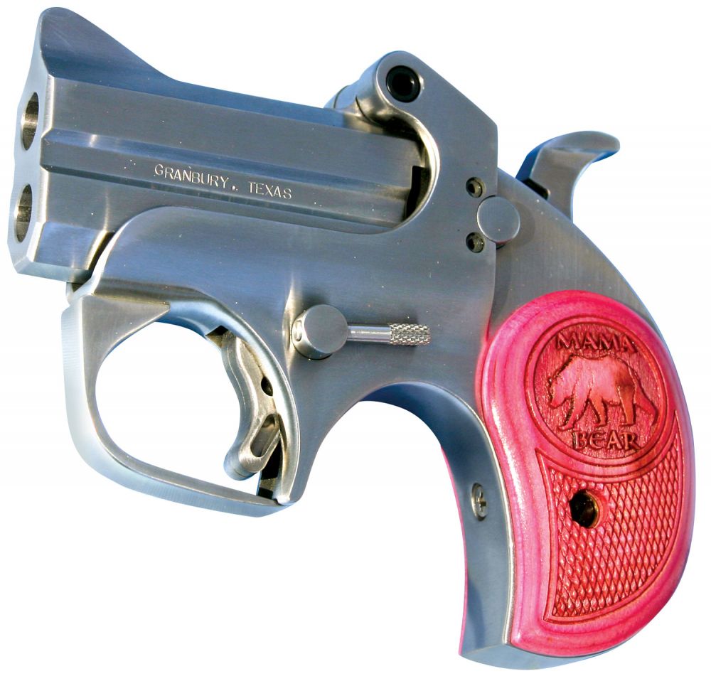 Bond Arms Mama Bear 357 Magnum/38 Special, 2.5" Barrel, Pink Wood, 2 Rounds - 2 Rounds | 2.5" Barrel | Polymer Grips