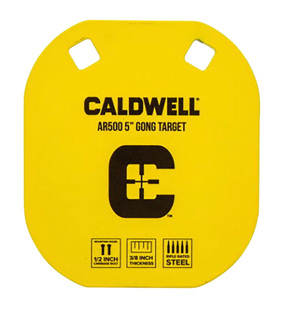 Caldwell 1116700 AR500 Gong Target Yellow AR500 Steel