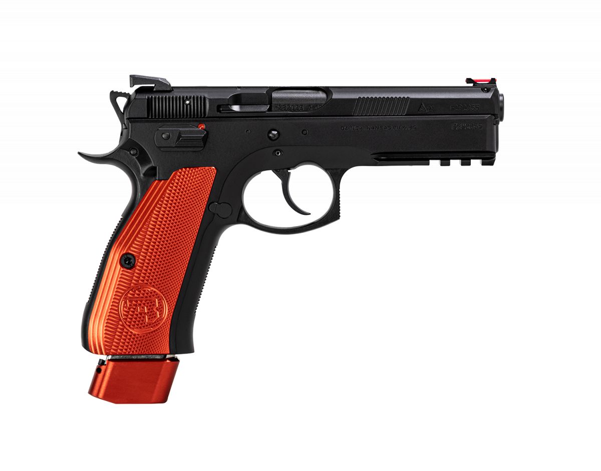 CZ 75 SP-01 Competition Red 9mm - 21+1 Rounds | 4.60" Barrel | Metal Grips | Blue/Black