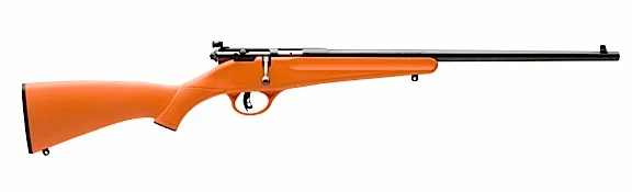 Savage Arms Rascal Youth Orange 22 Long Rifle Bolt Action Rifle - 1 Round | 16.13" Barrel | Fixed Stock | Synthetic | Blue/Black