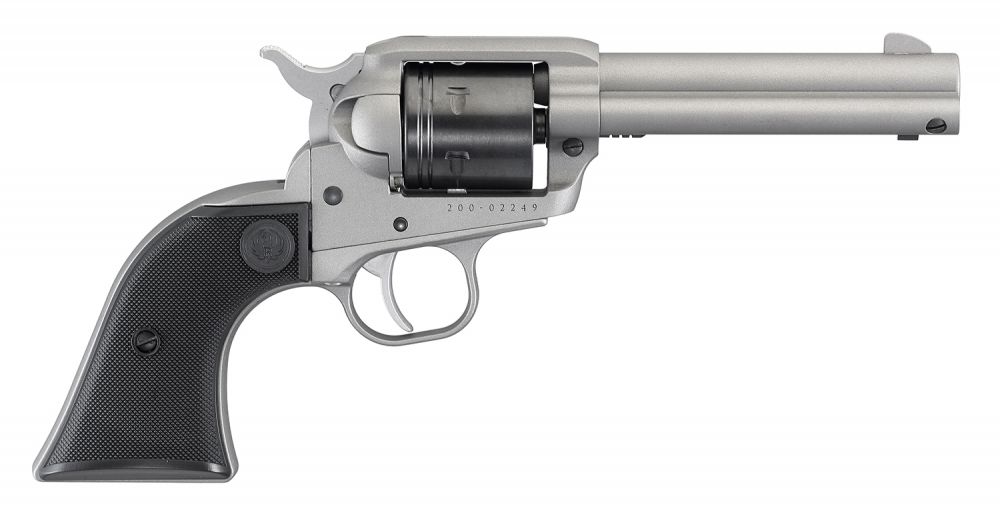 Ruger Wrangler Silver 4.62" 22 Long Rifle Revolver - 6 Rounds | 4.62" Barrel | Polymer Grips | Stainless/Silver | 3-Dot Sights