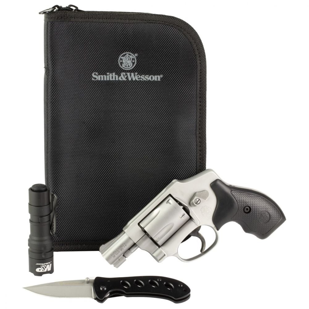 Smith & Wesson 642 .38 Spl +P Bundle Package w/Knife, Light, & Case - 5 Rounds | 1.88" Barrel