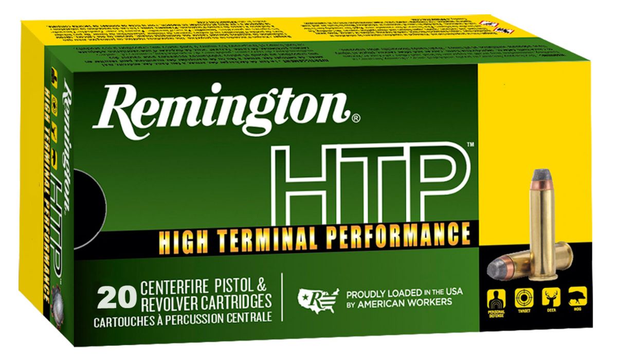 Remington HTP Jacketed Hollow Point 45 ACP Ammo 185 gr 20 Round Box - Brass Casing