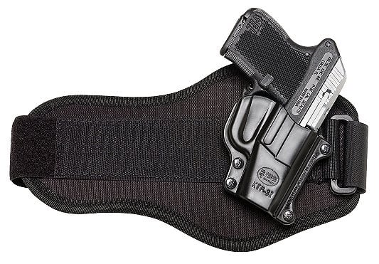 Fobus Ultra Lightweight Ankle Holster w/Adjustable Strap For - Black Color | Suede Material | Textured Model | Ankle Size | Ankle Holster Type