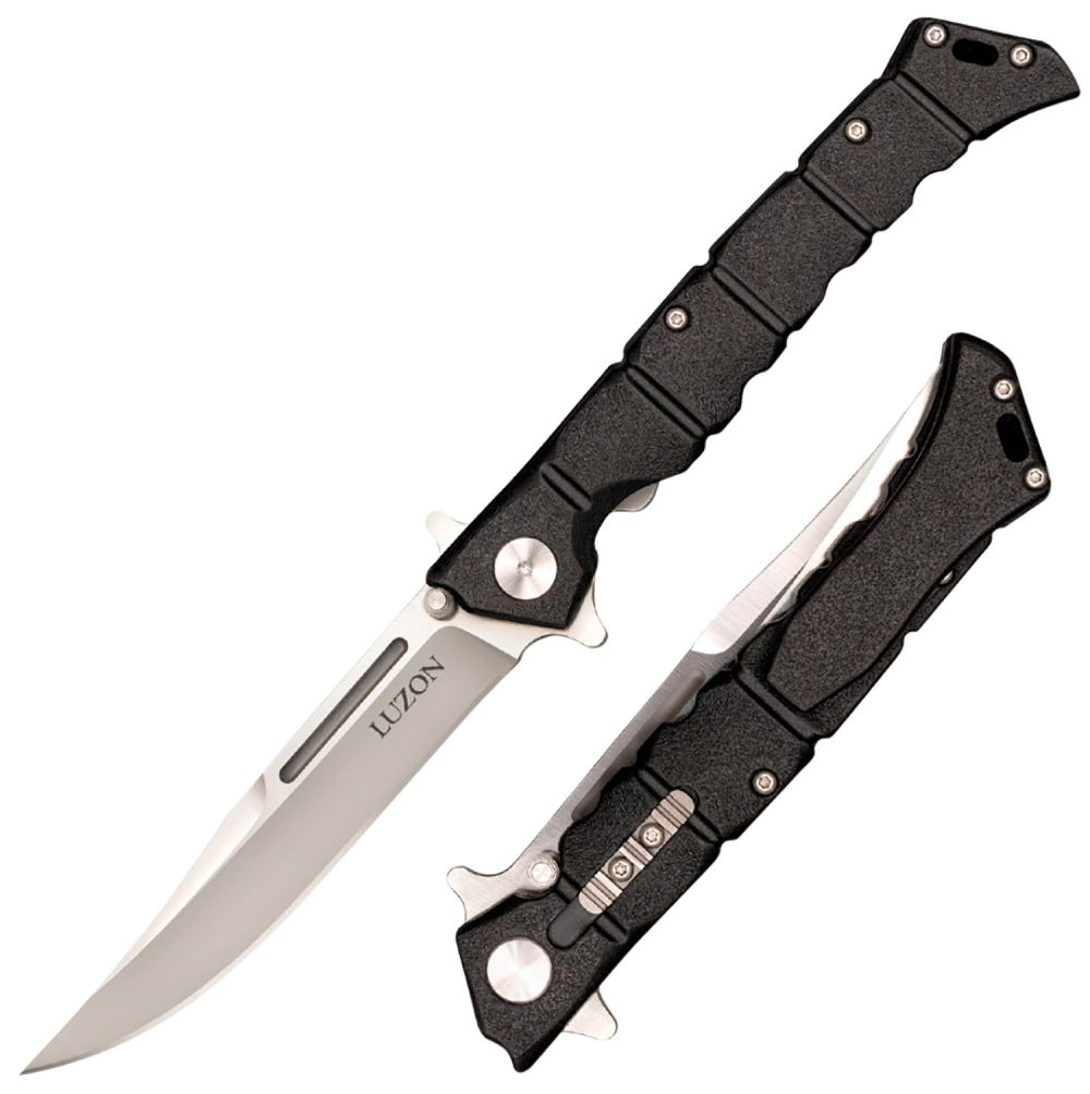 Cold Steel Luzon Medium 4" Folding Plain 8Cr13MoV Stainless Steel Blade GFN Black Handle