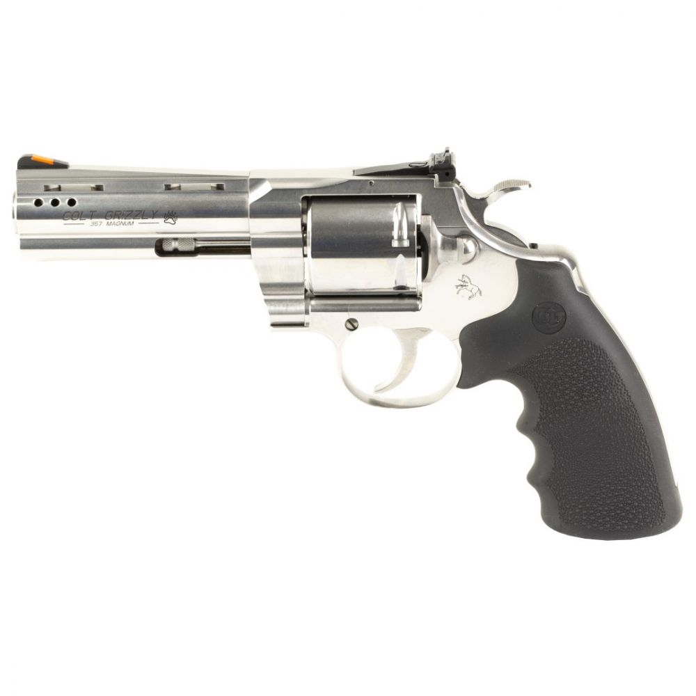 Colt Grizzly 357 Magnum Revolver - 6 Rounds | 4.25" Barrel | Rubber Grips | Stainless/Silver | Adjustable Sights