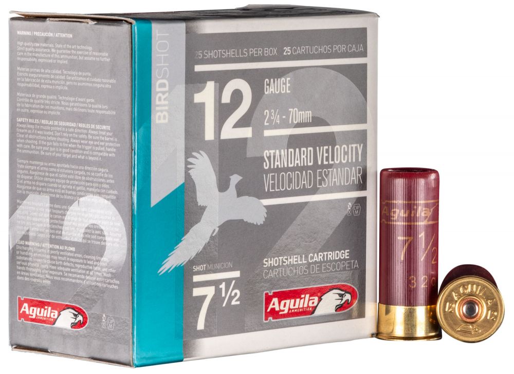 Aguila Field 12 GaugeAmmo 2.75" 1 1/8 oz#7.5 Shot 1200fps25rd box