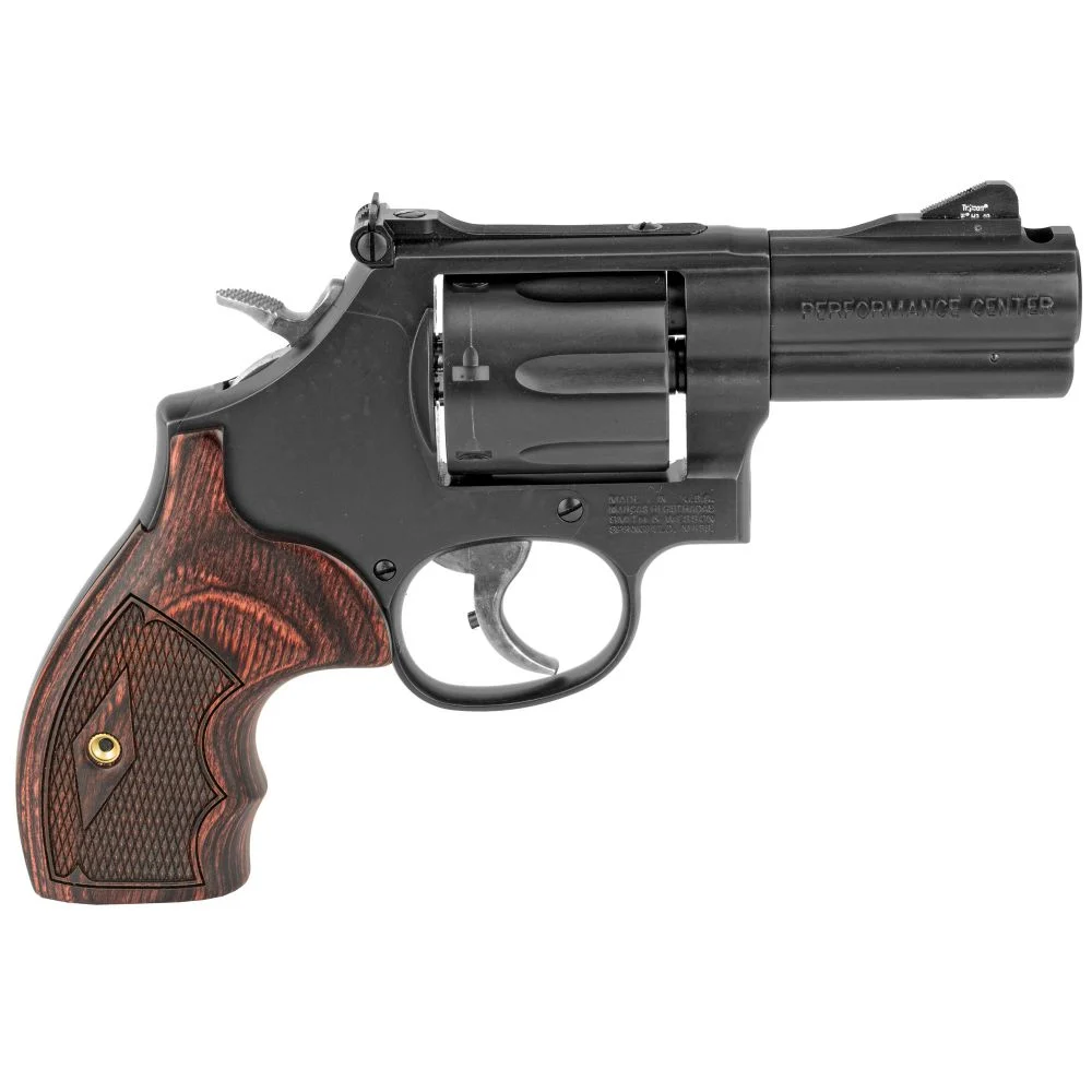 Smith & Wesson Performance Center Model 586 L-Comp 357 Magnum Revolver - 7 Rounds | 3" Barrel | Wood Grips | Night Sights