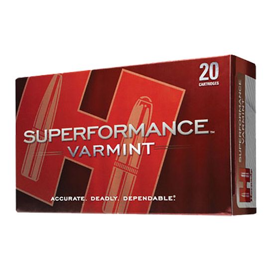 Hornady Superformance Varmint V-Max 223 Remington Ammo 53 gr 20 Round Box - Brass Casing