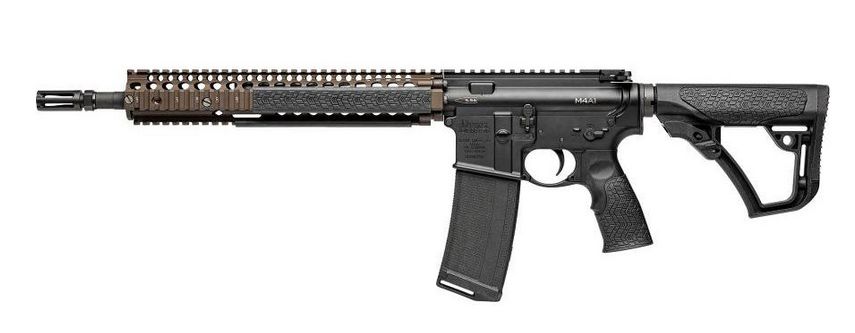Daniel Defense M4A1 5.56 NATO Flat Dark Earth Cerakote Finish - 30+1 Rounds | 14.5" Barrel | 6-Position Black Stock | Synthetic | Bronze