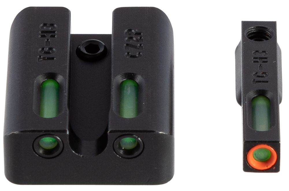 Truglo TFX Pro Tritium Fiber-Optic Xtreme Handgun Sight Set For CZ P10, Front Orange/Green Rear