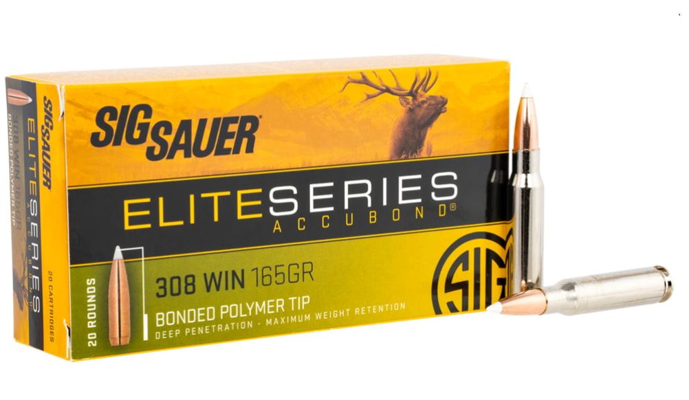 Sig Sauer Elite Hunting 308 Win 165 gr AccuBond 20 Bx/ 10 Cs - Brass Casing