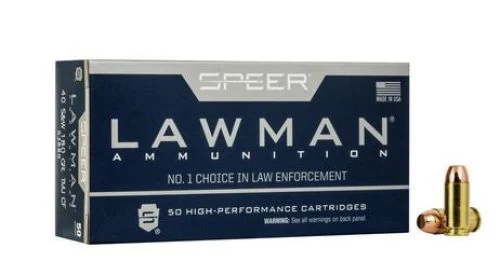 Speer Ammo 53880 Lawman 40 Smith & Wesson 180 GR Total Metal Jacket 50 Bx/ 20 C - Brass Casing