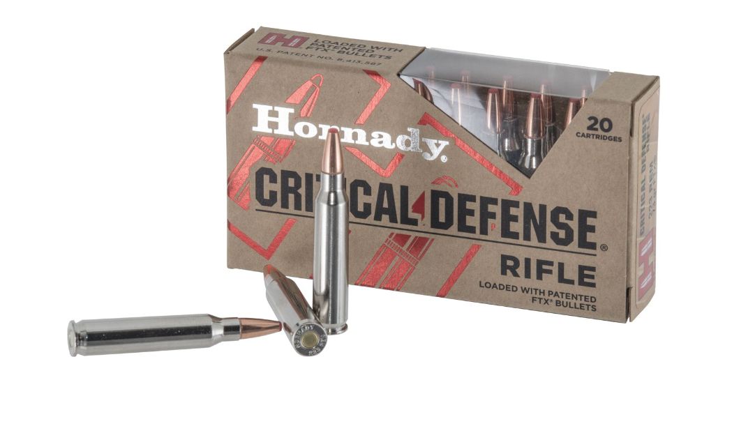 Hornady Critical Defense 223 Rem Ammo 73 gr Flex Tip eXpanding 20rd box - Brass Casing